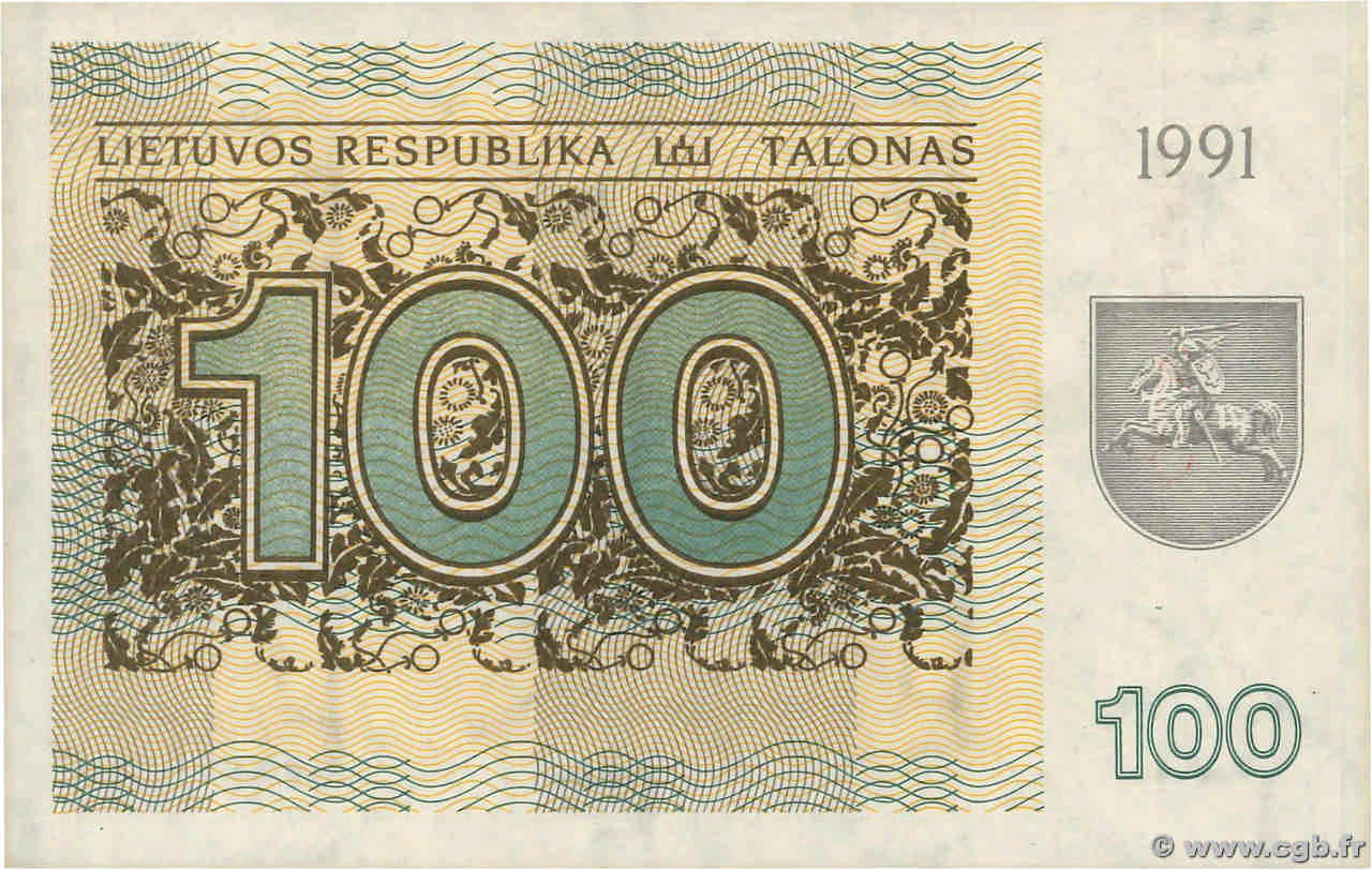100 Talonas LITUANIE  1991 P.38a NEUF