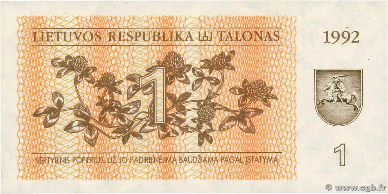 1 Talonas LITHUANIA  1992 P.39 UNC