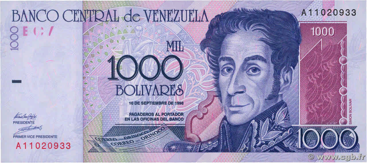 1000 Bolivares VENEZUELA  1998 P.079 UNC