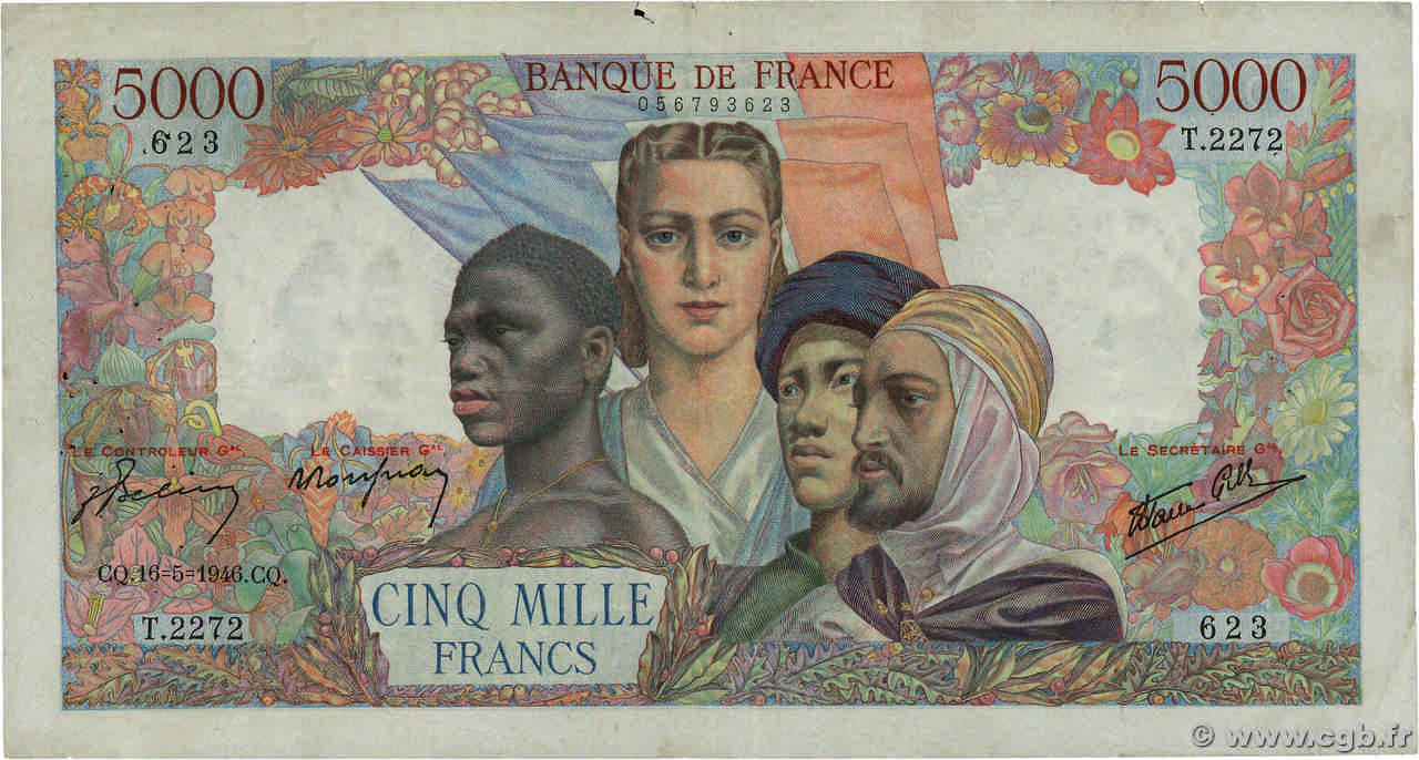 5000 Francs EMPIRE FRANÇAIS FRANCE  1946 F.47.53 TB