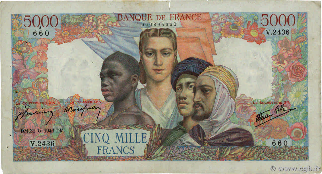 5000 Francs EMPIRE FRANÇAIS FRANCE  1946 F.47.54 TB