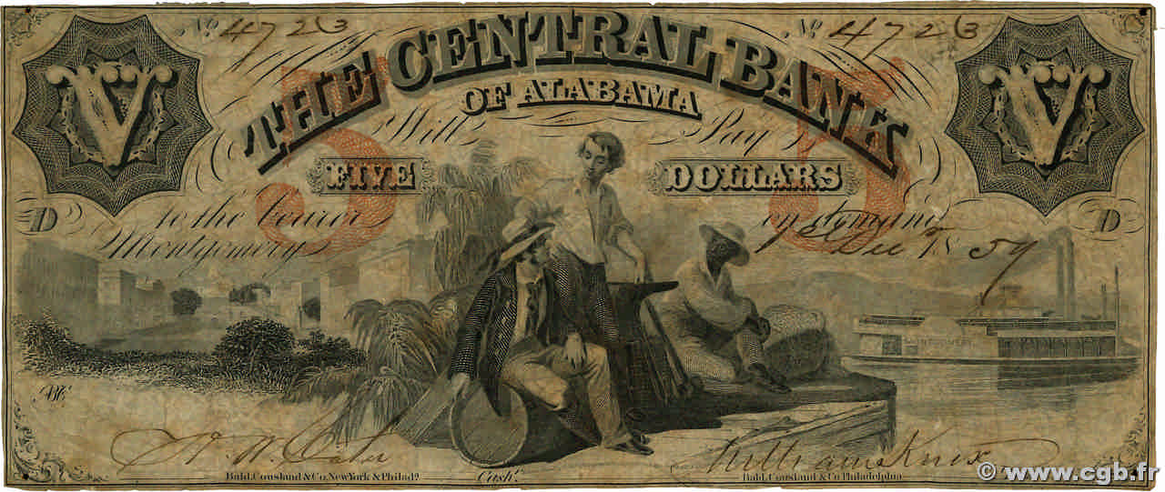 5 Dollars ÉTATS-UNIS D AMÉRIQUE Montgomery 1859  TB