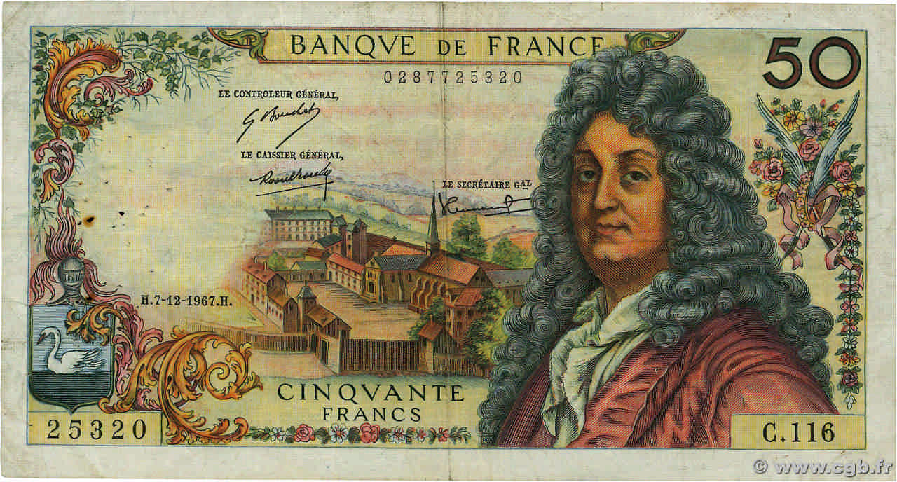 50 Francs RACINE FRANCE  1967 F.64.10 B