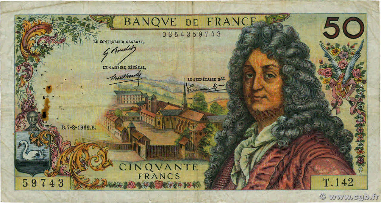 50 Francs RACINE FRANCE  1969 F.64.14 B