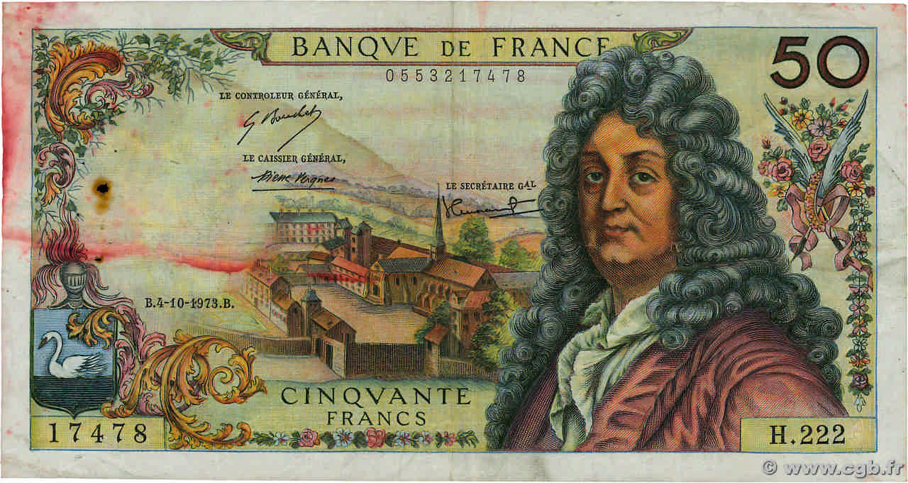 50 Francs RACINE FRANCE  1973 F.64.24 B+