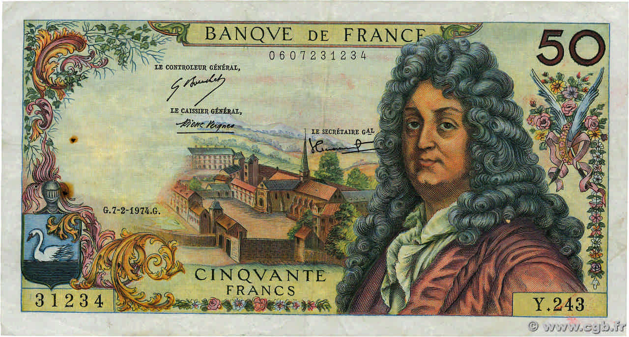 50 Francs RACINE FRANCE  1974 F.64.26 TB