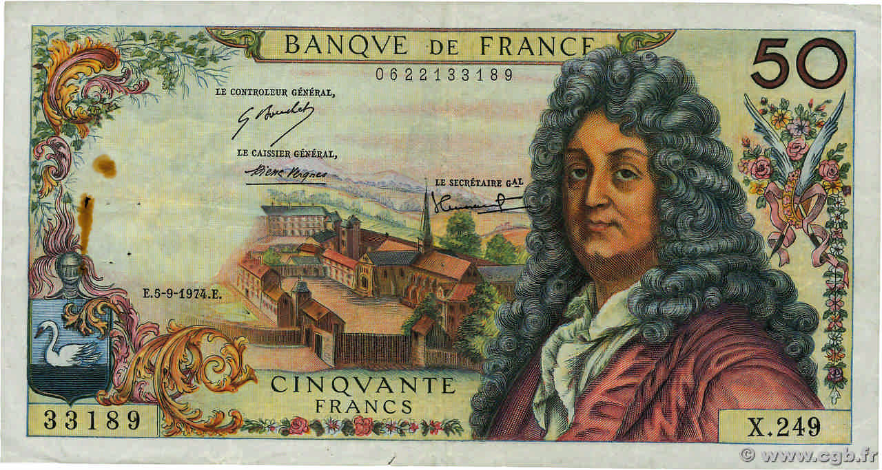 50 Francs RACINE FRANCE  1974 F.64.27 F