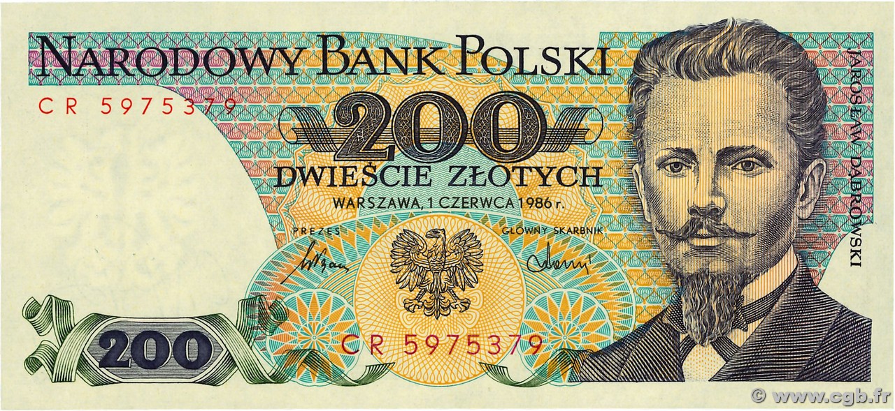 200 Zlotych POLOGNE  1986 P.144c NEUF