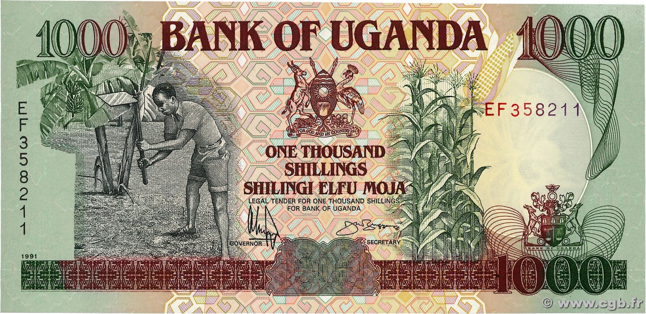 1000 Shillings OUGANDA  1991 P.34b NEUF