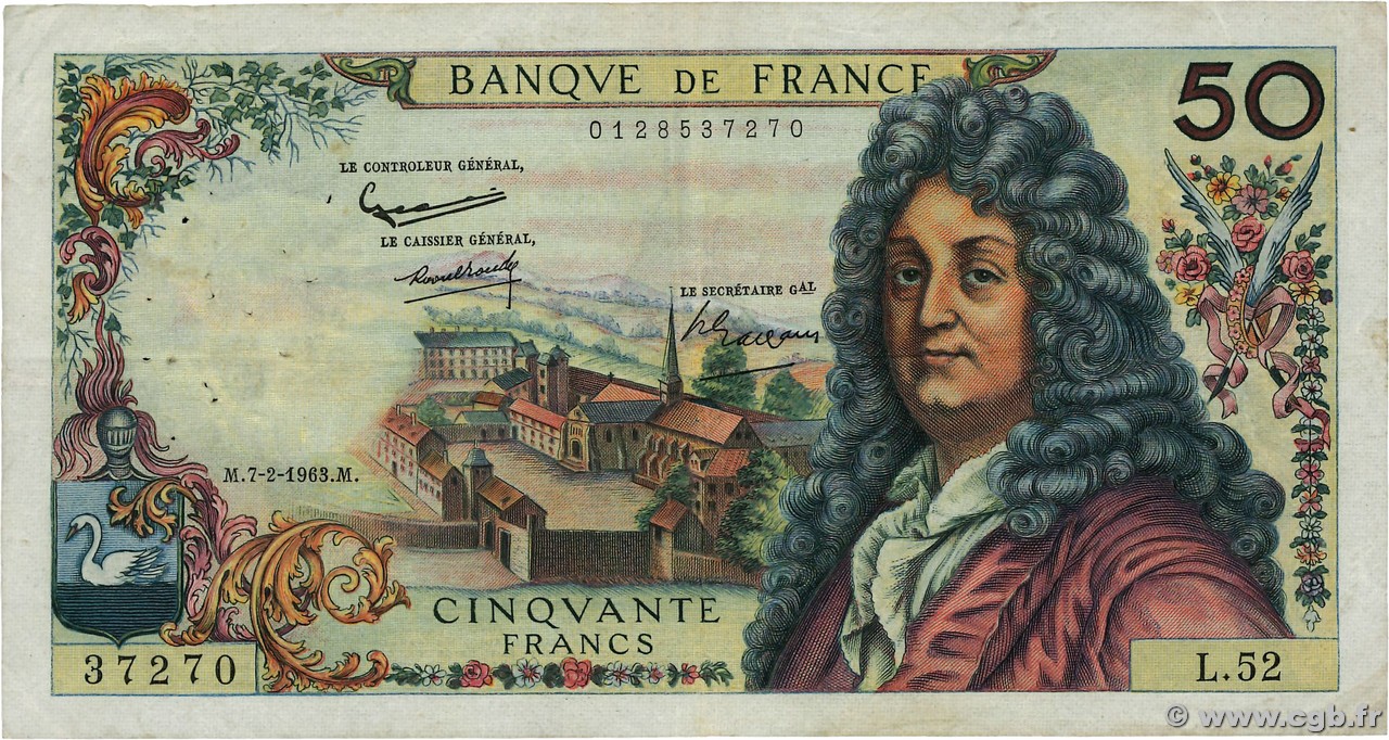 50 Francs RACINE FRANCIA  1963 F.64.04 BC
