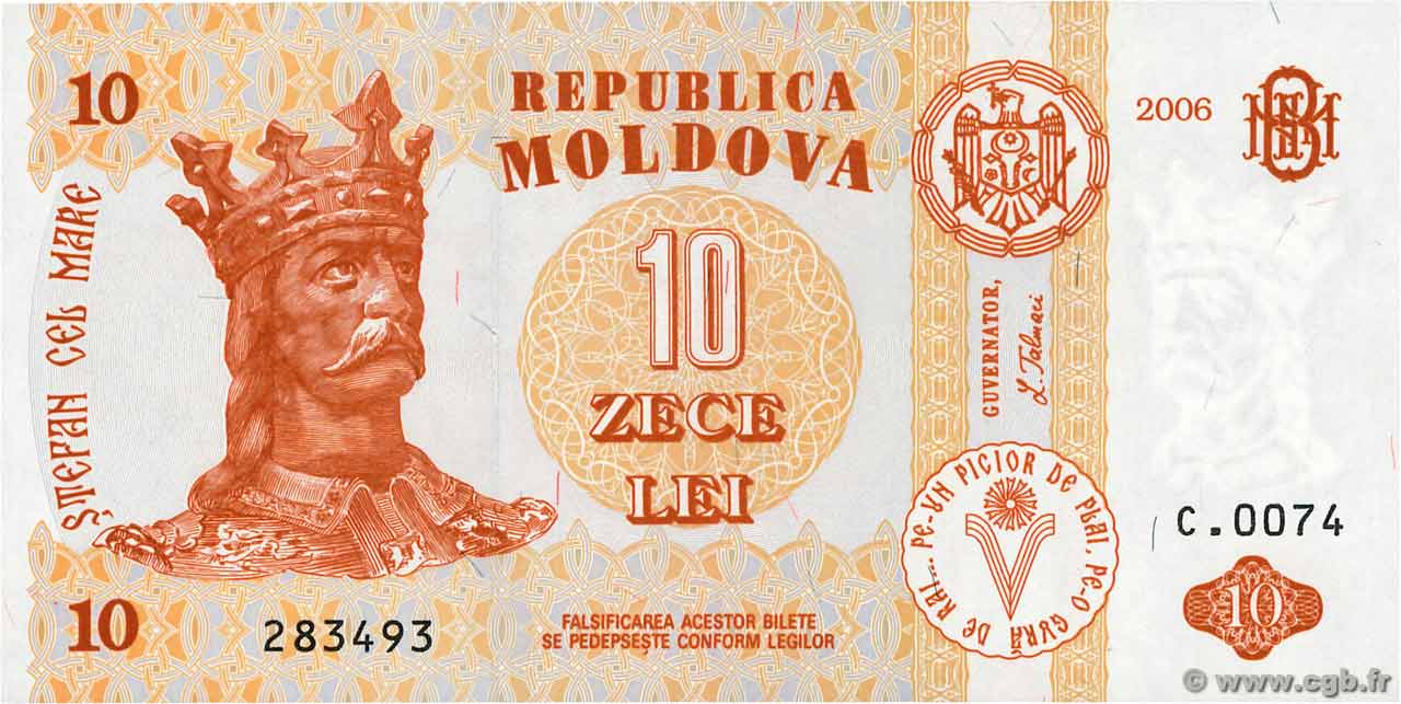 10 Lei MOLDAVIA  2006 P.10e FDC