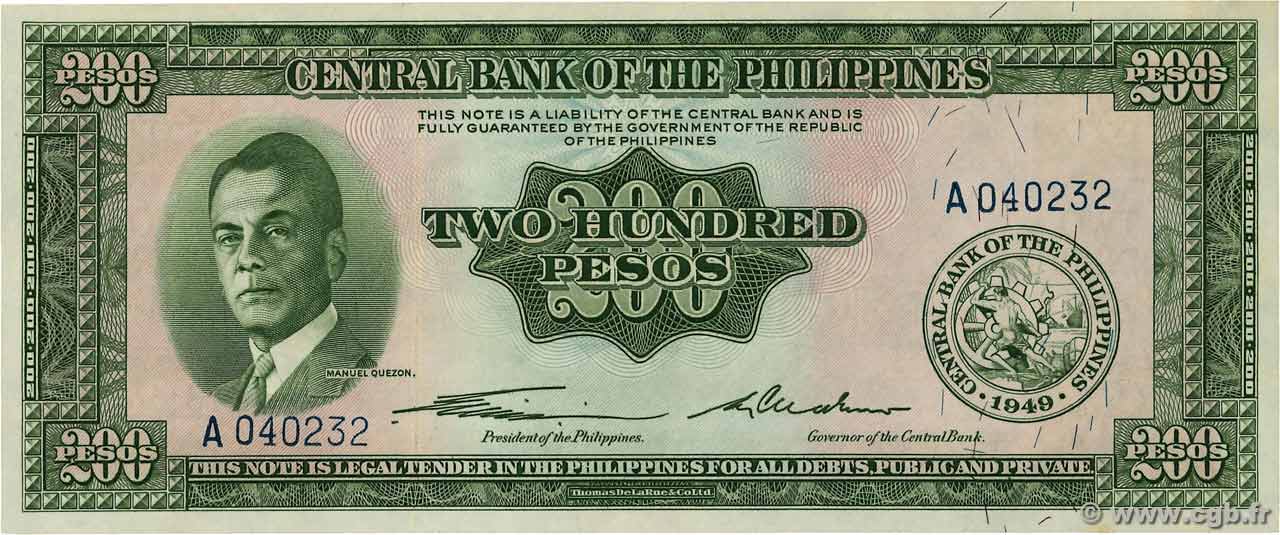200 Pesos PHILIPPINES  1949 P.140a SPL