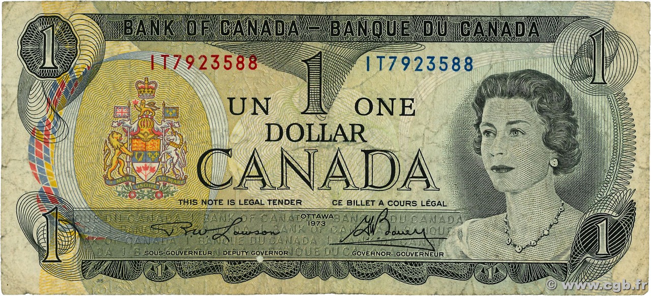 1 Dollar CANADA  1973 P.085 B
