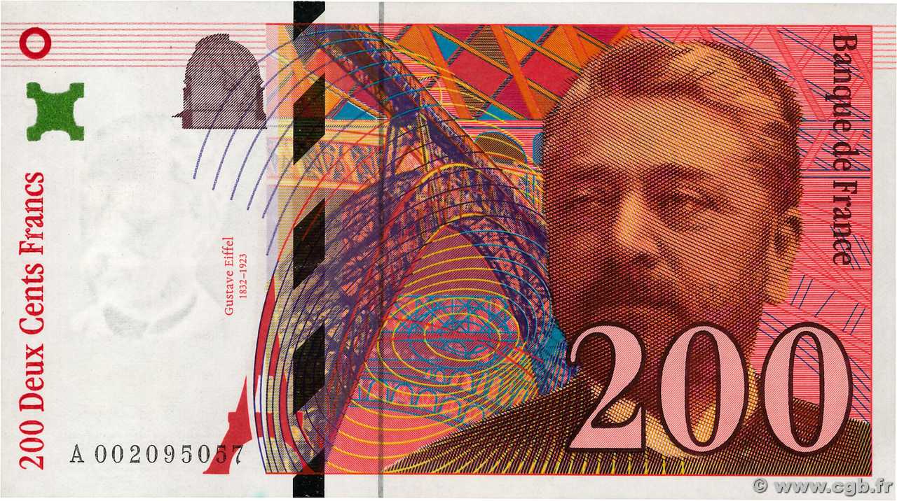 200 Francs EIFFEL FRANKREICH  1995 F.75.01 VZ
