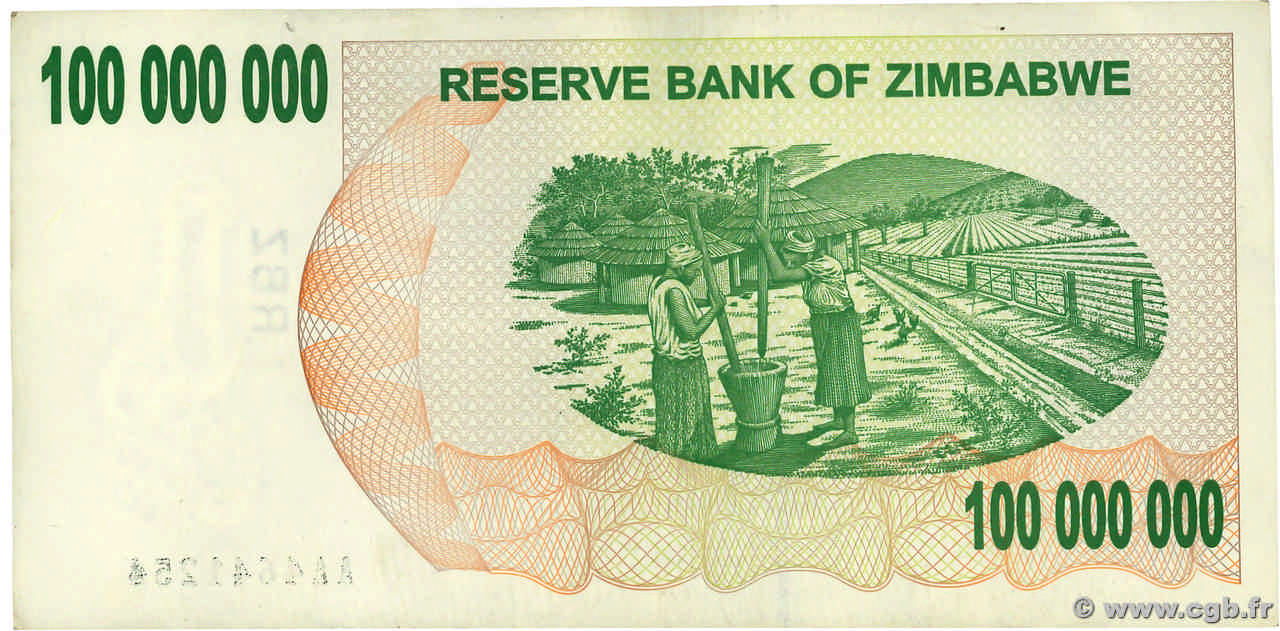 100 000 Milliards De Dollars Zimbabwe - Billet Encadré - Déco Monétaire Originale