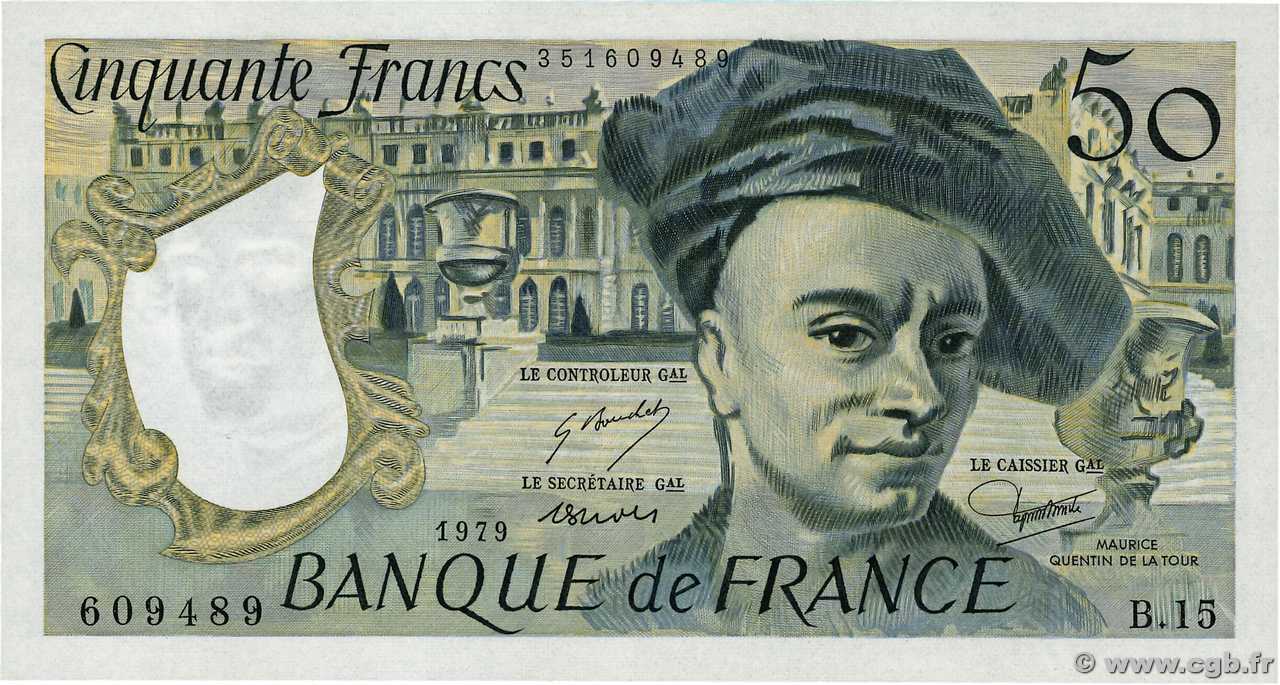 50 Francs QUENTIN DE LA TOUR FRANCE  1979 F.67.04 AU