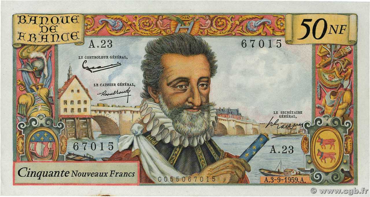 50 Nouveaux Francs HENRI IV FRANCE  1959 F.58.03 SUP