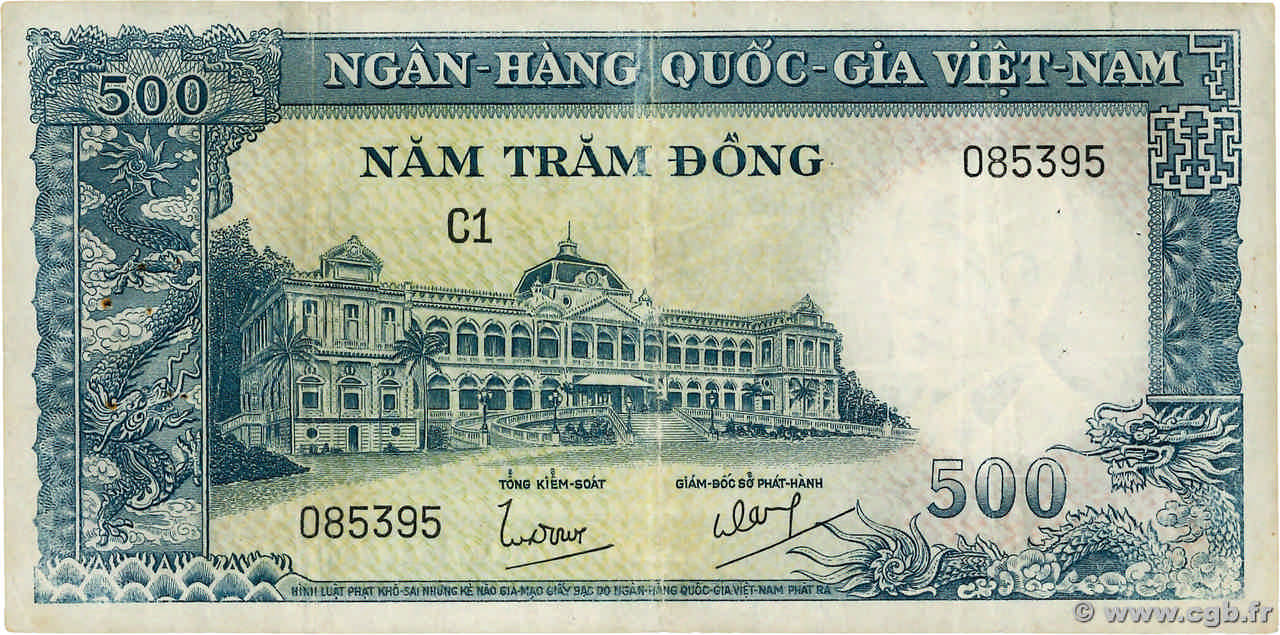 500 Dong VIET NAM SUD  1962 P.06Aa pr.TTB
