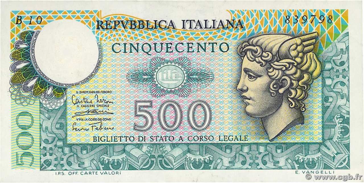 500 Lire ITALY  1974 P.094 AU-