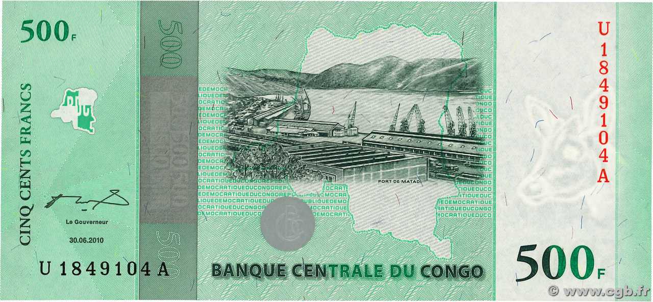 500 Francs Commémoratif CONGO (RÉPUBLIQUE)  2010 P.100 NEUF