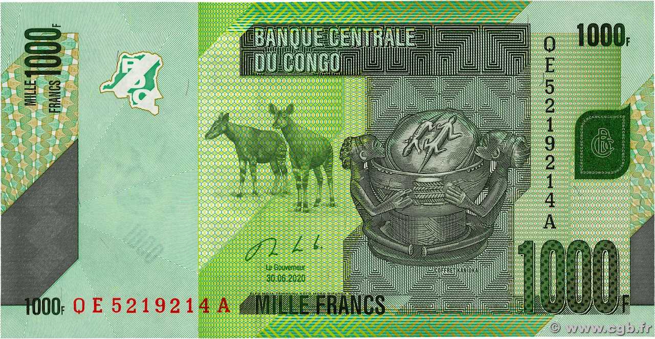 1000 Francs CONGO (RÉPUBLIQUE)  2020 P.101c NEUF