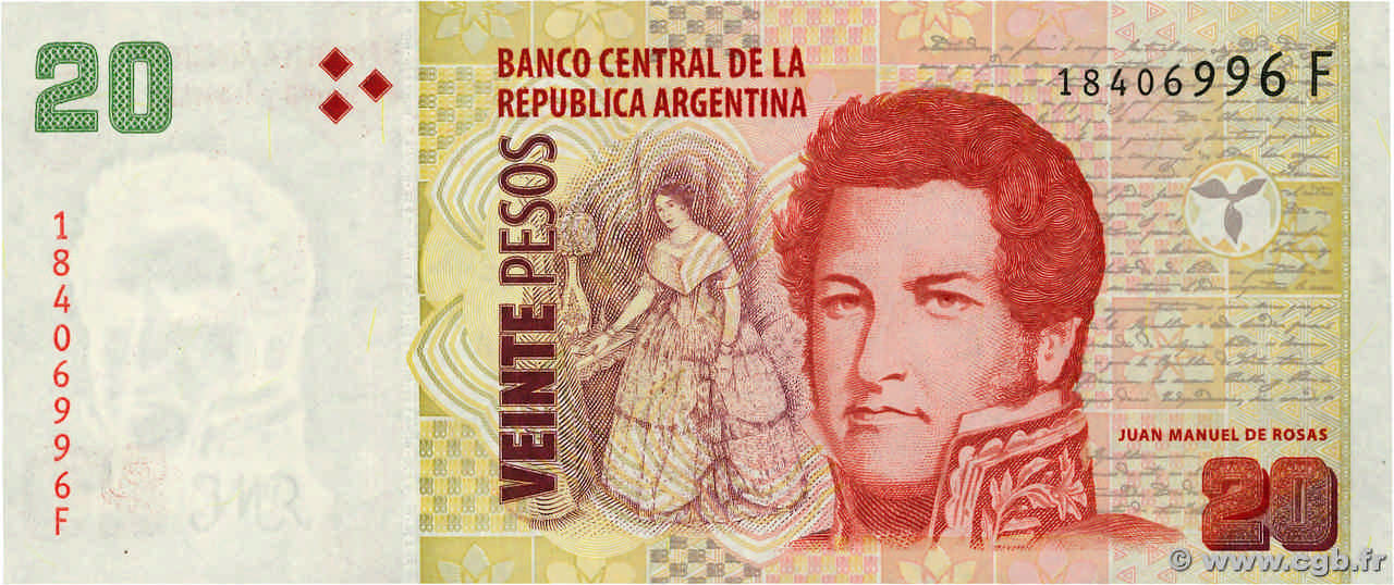 20 Pesos ARGENTINIEN  2013 P.355c ST