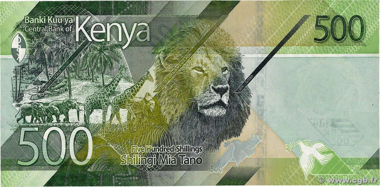 500 Shillings KENYA 2019 P.55 b87_0546 Billets