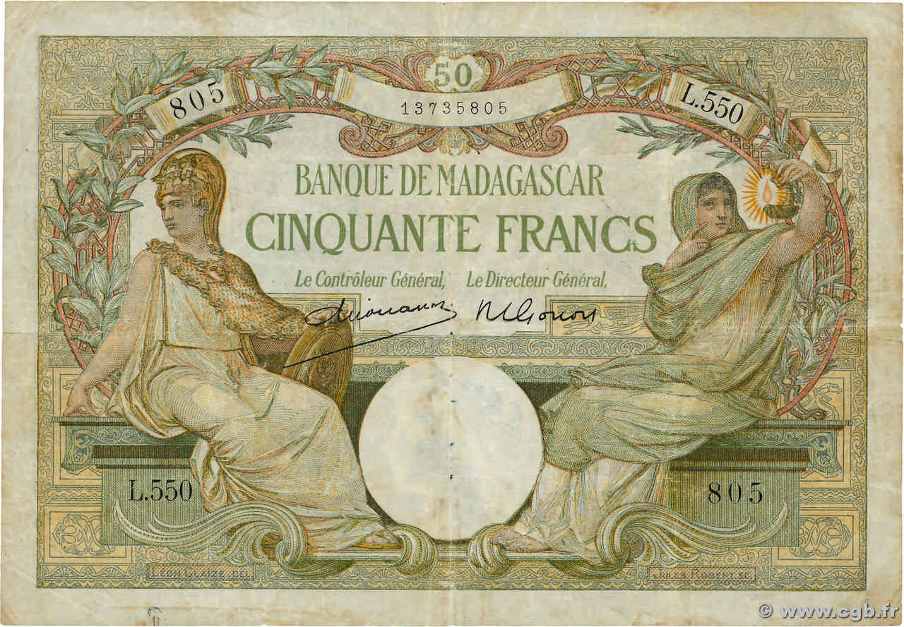 50 Francs MADAGASCAR  1948 P.038 MB