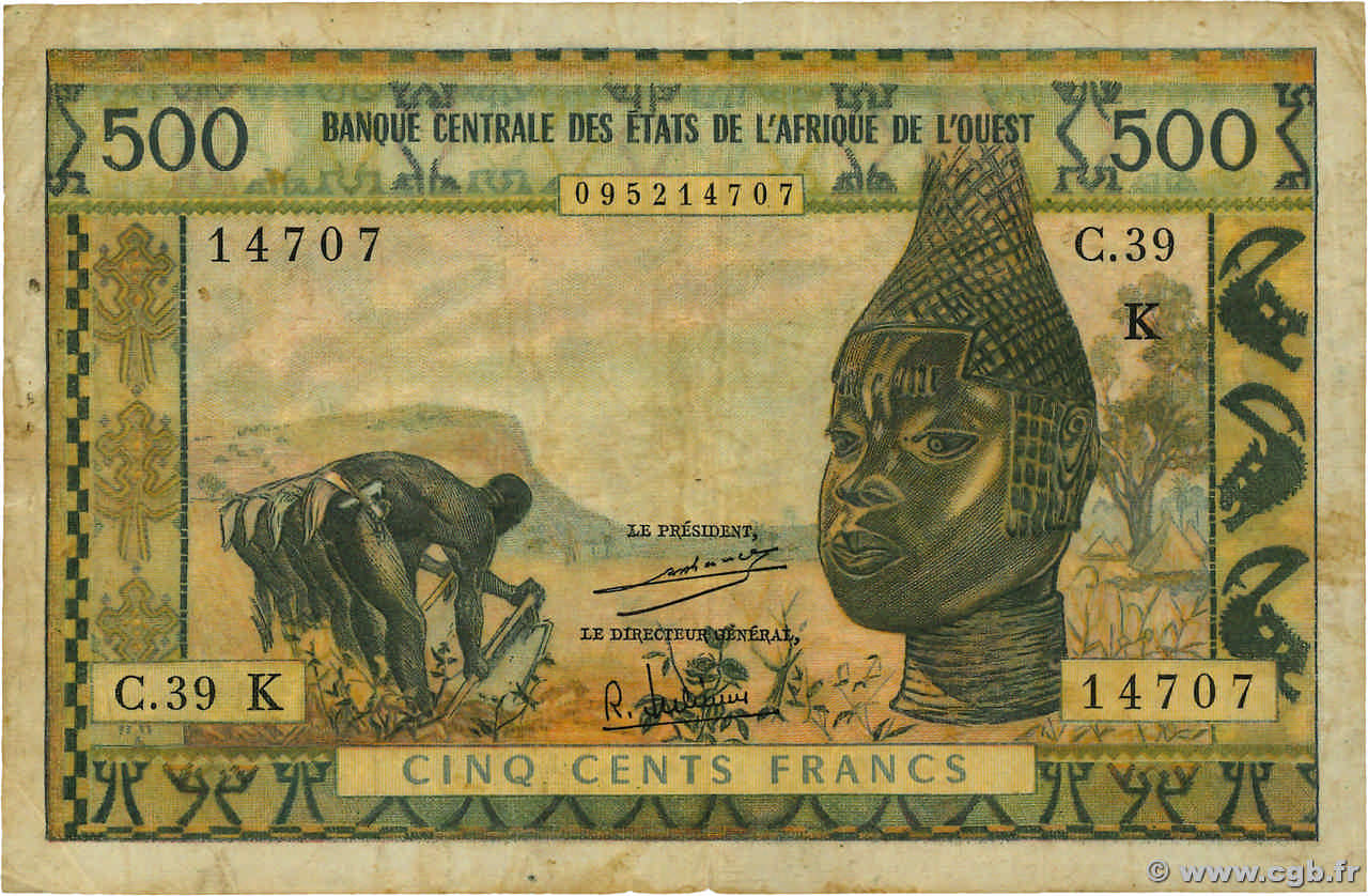 500 Francs ÉTATS DE L AFRIQUE DE L OUEST  1970 P.702Ki TB