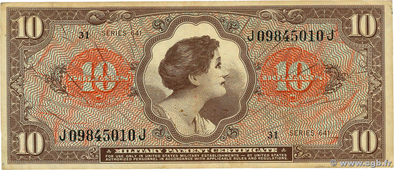 10 Dollars ÉTATS-UNIS D AMÉRIQUE  1965 P.M063a TTB