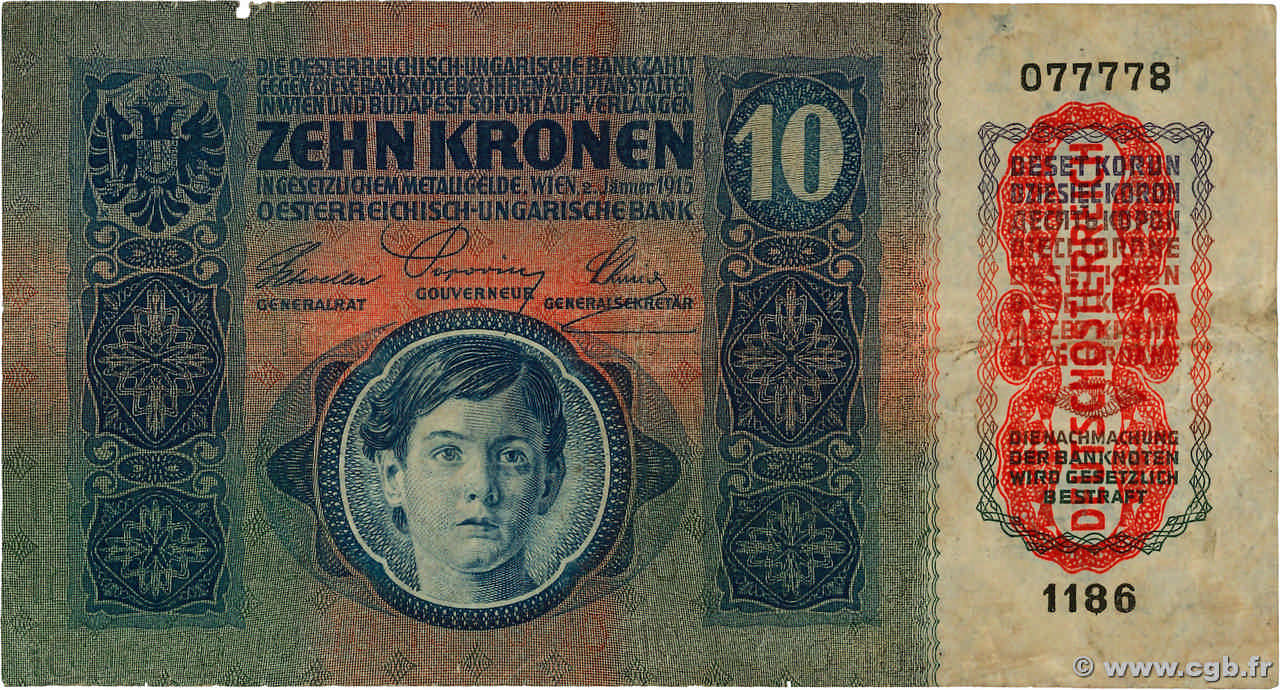 10 Kronen AUTRICHE  1919 P.051a TB
