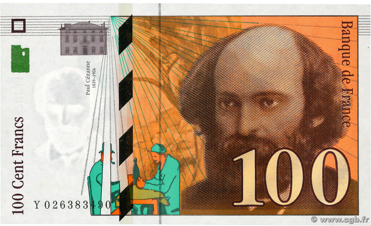 100 Francs CÉZANNE FRANCE  1997 F.74.01 UNC