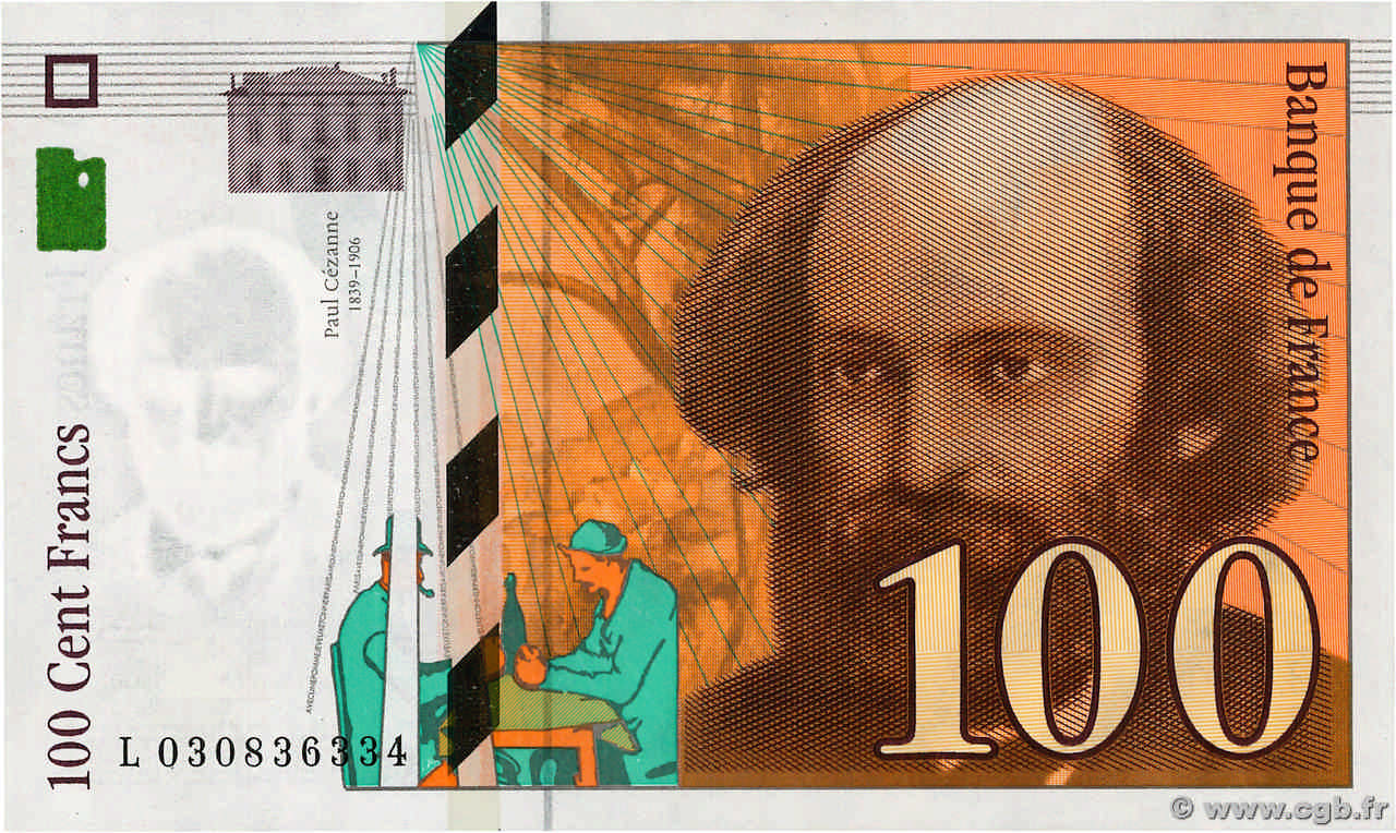 100 Francs CÉZANNE FRANKREICH  1997 F.74.01 fST+