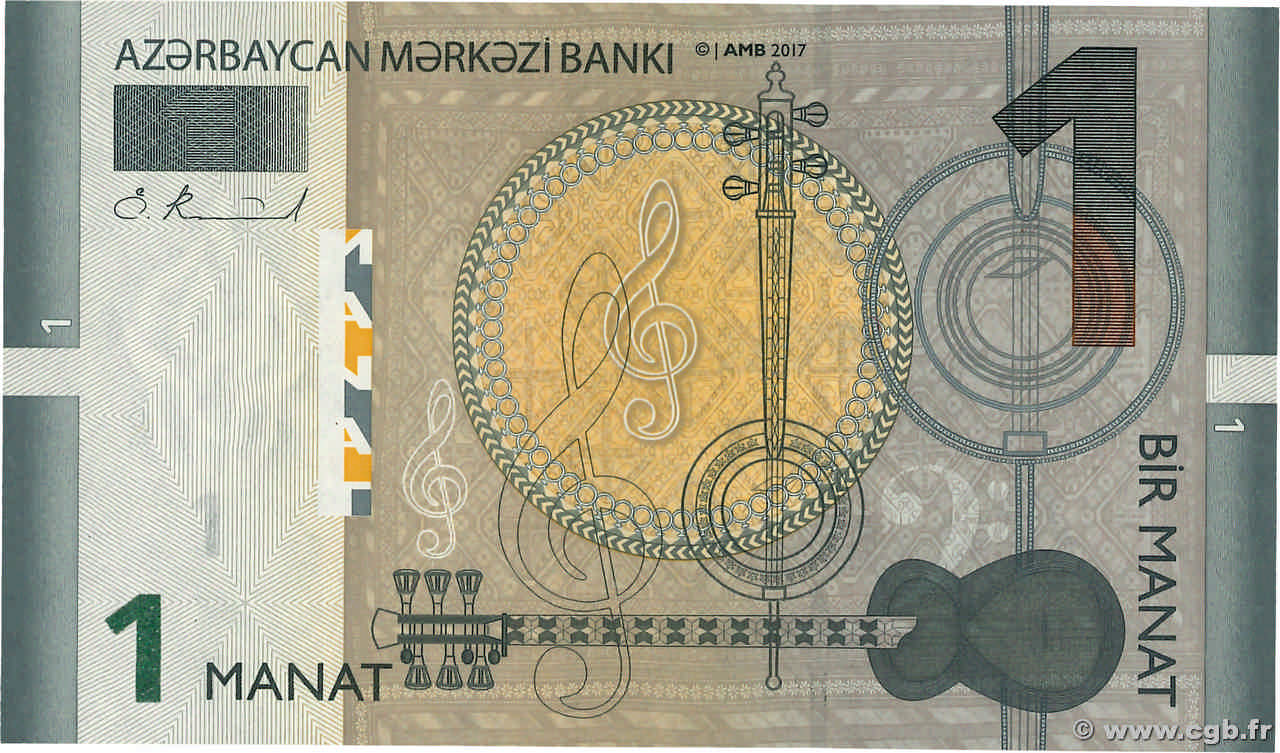 1 Manat AZERBAIYáN  2017 P.31b FDC