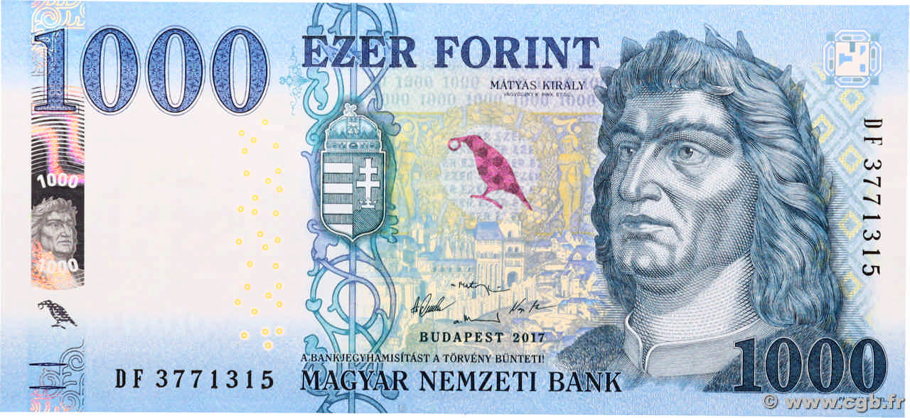 1000 Forint HUNGRíA  2017 P.203a FDC