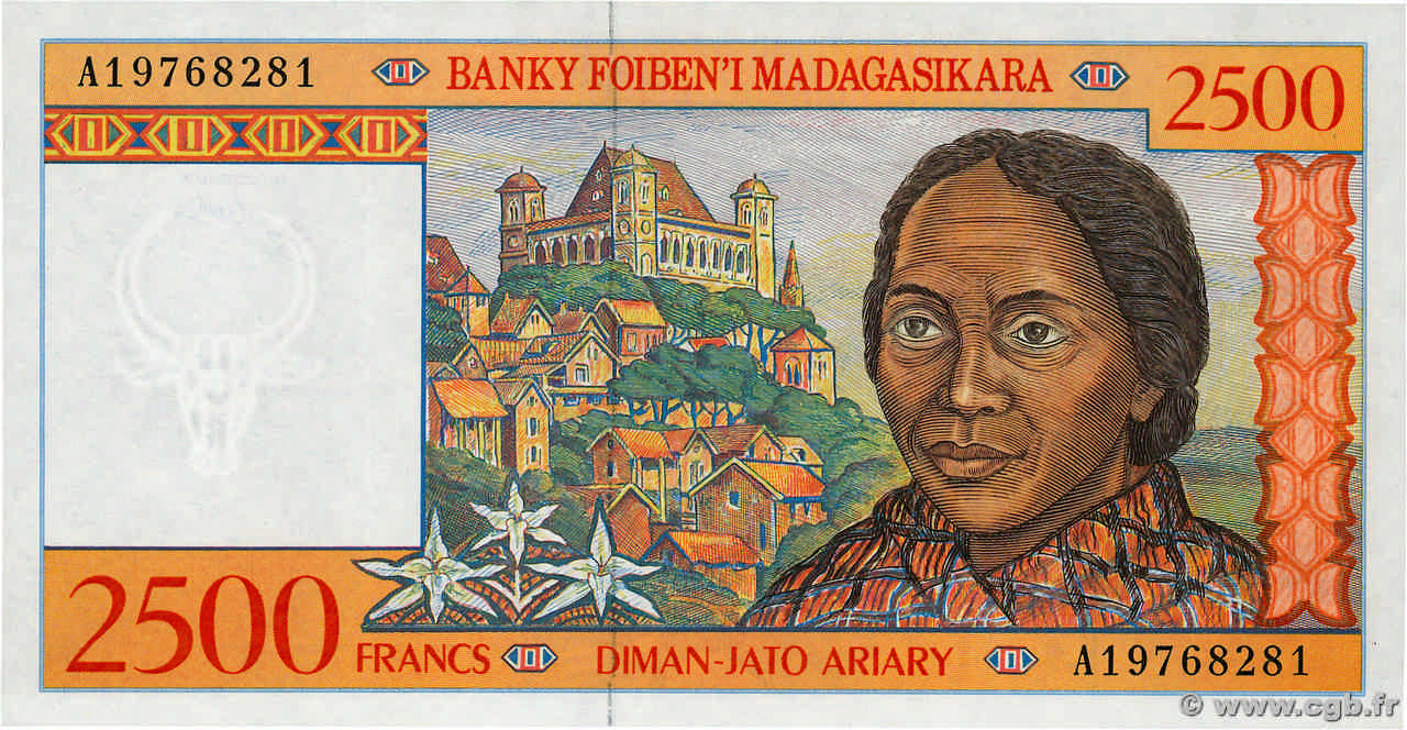 2500 Francs - 500 Ariary MADAGASCAR  1998 P.081 FDC