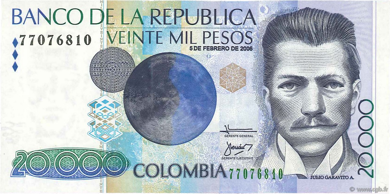 20000 Pesos KOLUMBIEN  2006 P.454l ST