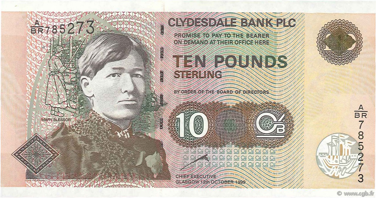 10 Pounds SCOTLAND  1999 P.226b UNC
