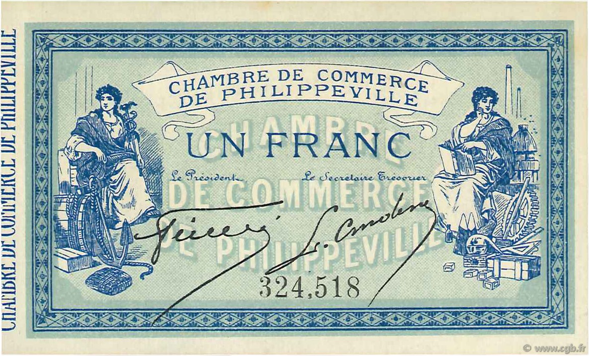 1 Franc ALGERIA Philippeville 1914 JP.142.04 FDC