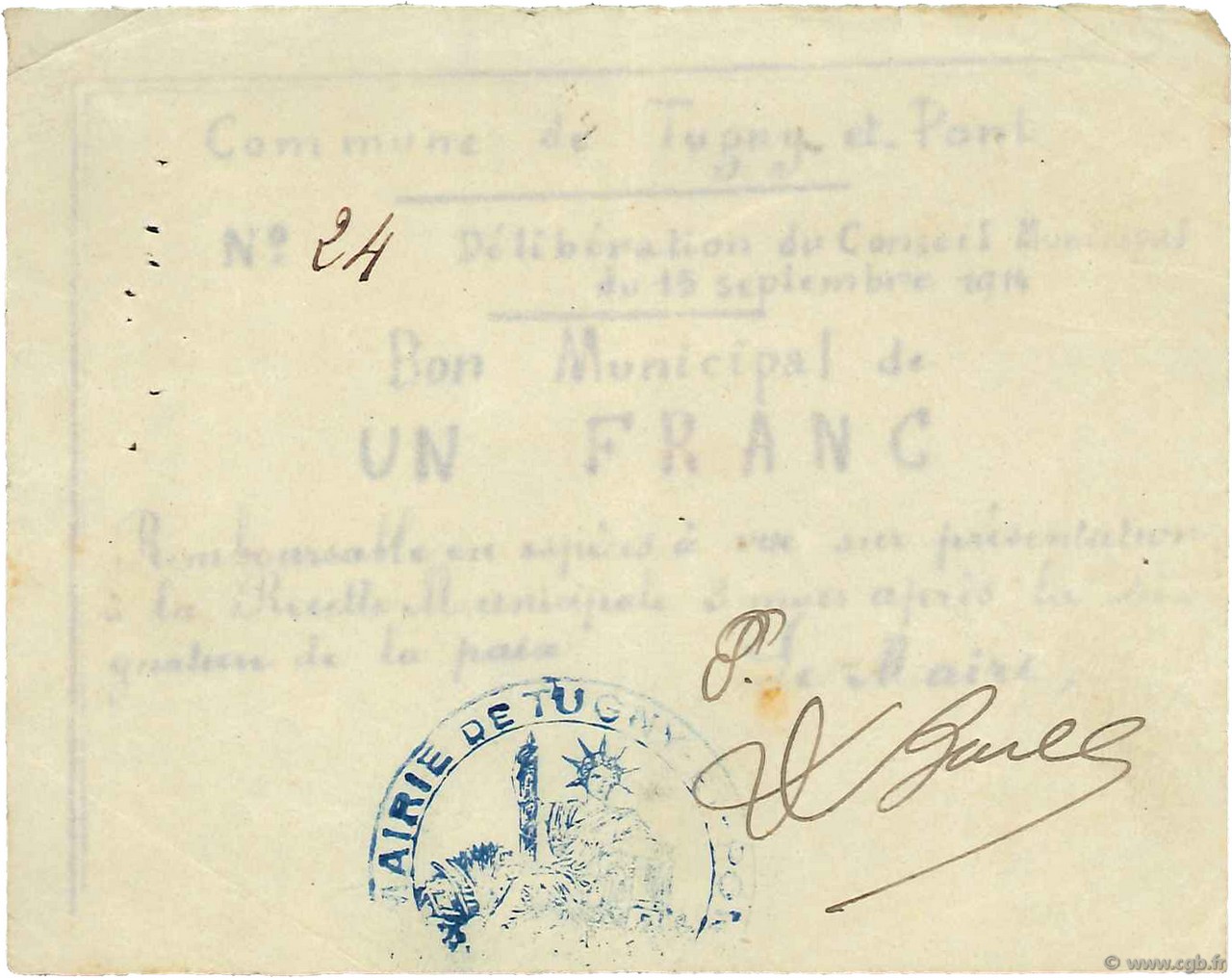 1 Franc FRANCE regionalism and miscellaneous  1914 JP.02-2298 VF