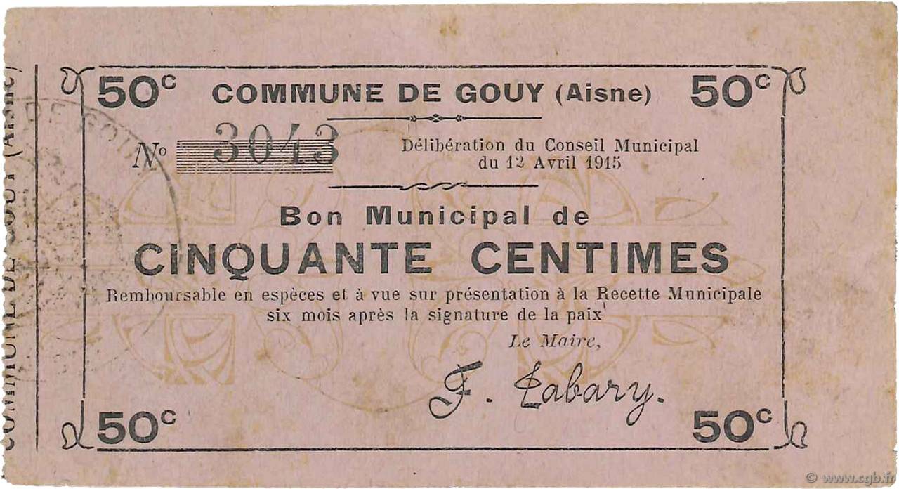 50 Centimes FRANCE regionalismo y varios  1915 JP.02-1071 MBC+