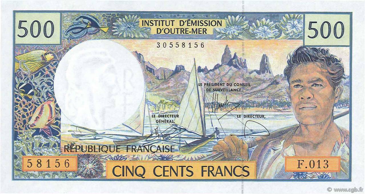 500 Francs FRENCH PACIFIC TERRITORIES  1992 P.01f ST
