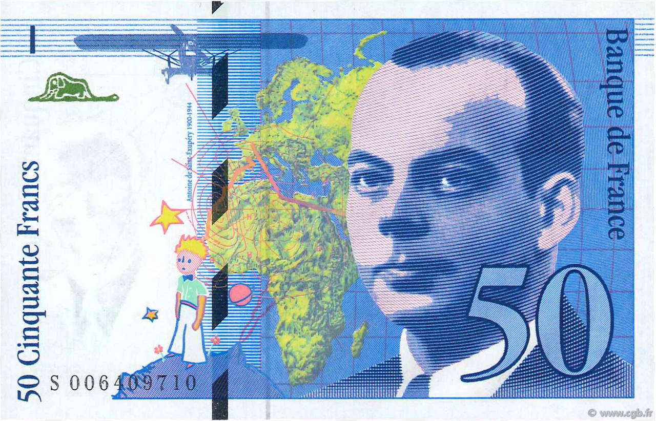 50 Francs SAINT-EXUPÉRY FRANCE  1993 F.72.02 UNC-