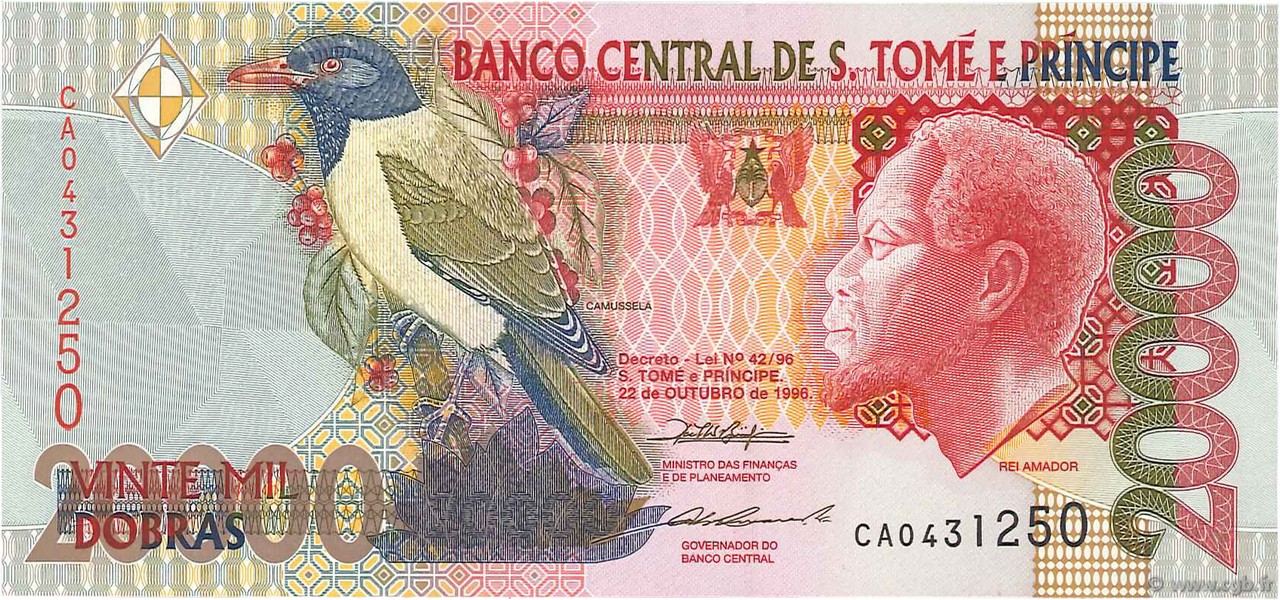 20000 Dobras SAO TOMÉ Y PRíNCIPE  1996 P.067a FDC
