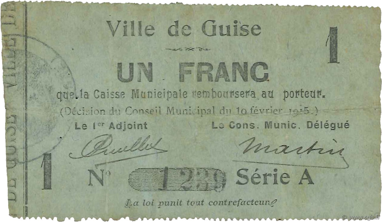 1 Franc FRANCE regionalism and various  1915 JP.02-1107 VF