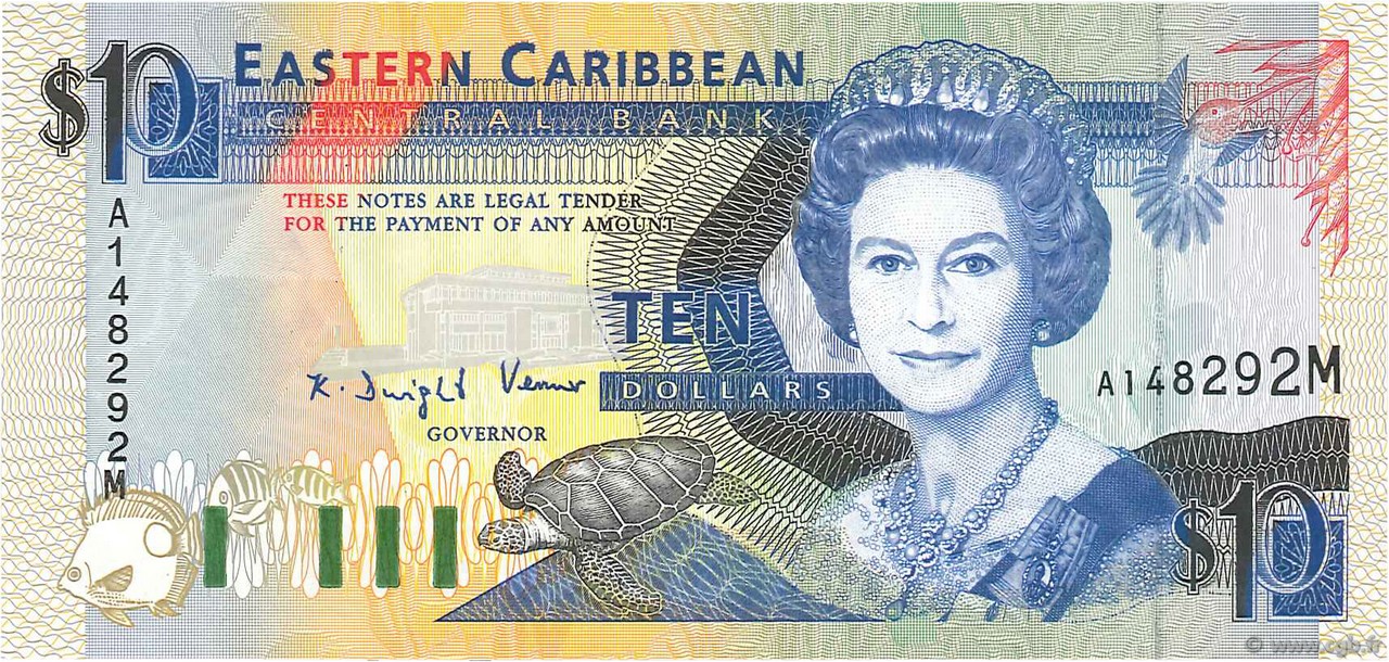 10 Dollars EAST CARIBBEAN STATES  1993 P.27m q.FDC