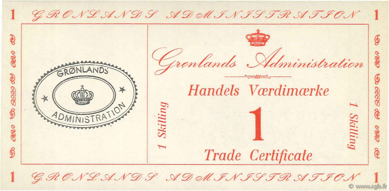 1 Skilling GROENLAND  1942 P.M08 NEUF