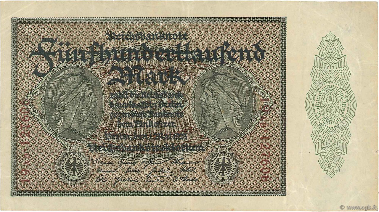 500000 Mark ALEMANIA  1923 P.088b MBC