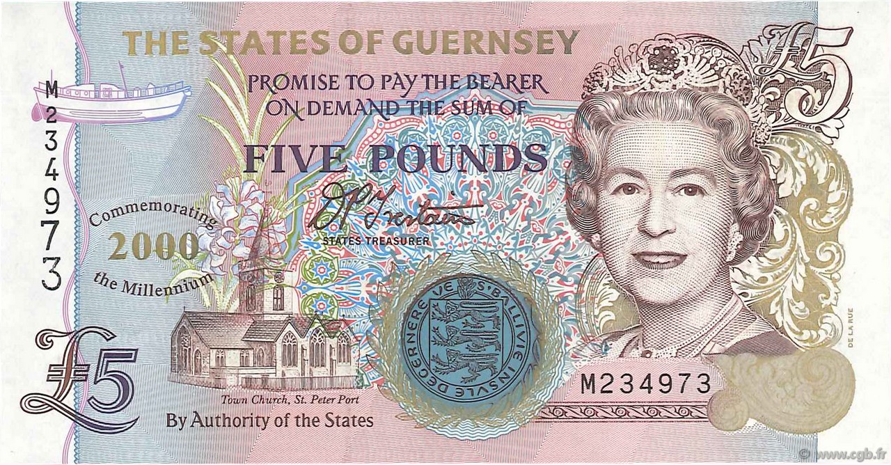 5 Pounds Commémoratif GUERNSEY  2000 P.60 FDC