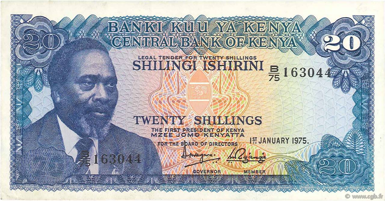 20 Shillings KENYA  1975 P.13b SPL